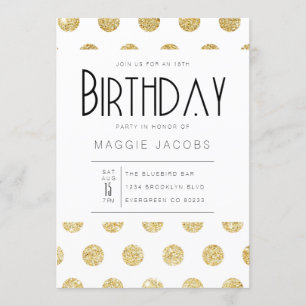 Invitación Fiesta de cumpleaños del Punto de Oro de la moda