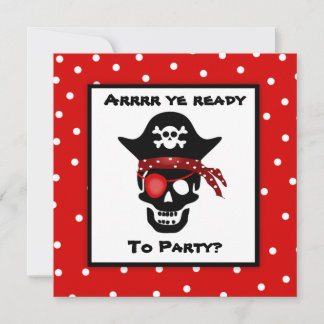 Invitación Fiesta de cumpleaños del punto Polka del pirata in