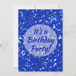Invitación Fiesta de cumpleaños del Purpurina Royal Blue Spar