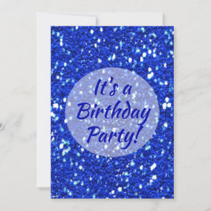 Invitación Fiesta de cumpleaños del Purpurina Royal Blue Spar