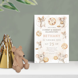 Invitación Fiesta de cumpleaños del ratón y las cookies