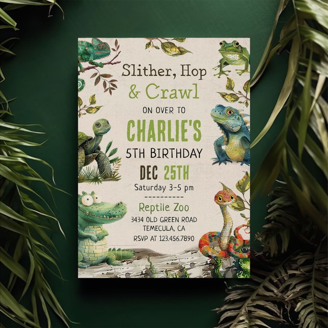 Invitación Fiesta de cumpleaños del reptil (Subido por el creador)