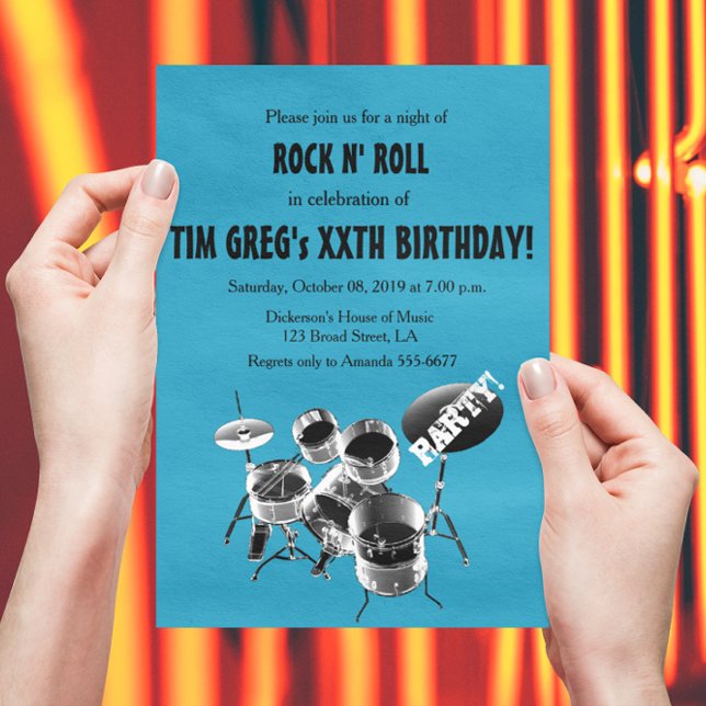 Invitación Fiesta de cumpleaños del Rockero Roll n' del juego (Subido por el creador)