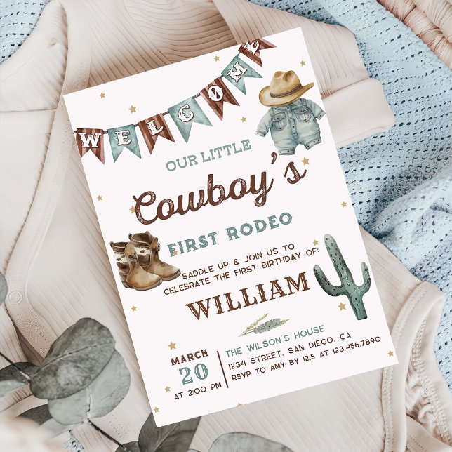 Invitación Fiesta de cumpleaños del Rodeo Wild West Cowboy (Subido por el creador)