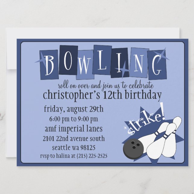 Invitación Fiesta de cumpleaños del Royal Blue Totalmente Ret (Anverso)