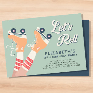 Invitación Fiesta de cumpleaños del sabio de patinaje sobre p