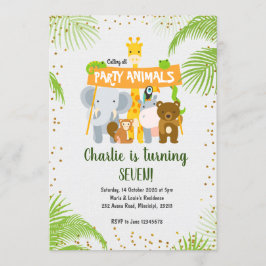 Invitación Fiesta de cumpleaños del Safari de la Selva Animal