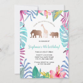 Invitación Fiesta de cumpleaños del Safari Tropical