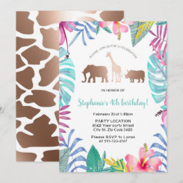 Invitación Fiesta de cumpleaños del Safari Tropical