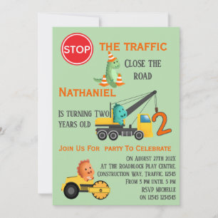 Invitación Fiesta de Cumpleaños del Segundo Año de Vehículo d