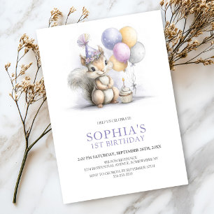 Invitación Fiesta de cumpleaños del simpático ardilla