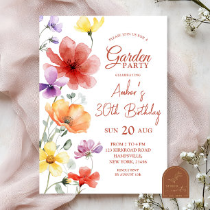 Invitación Fiesta de cumpleaños del Summer Meadow Garden