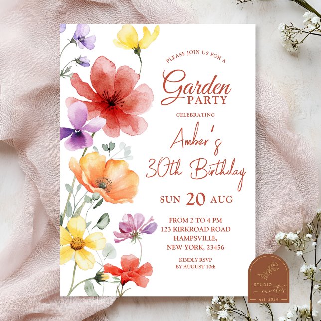 Invitación Fiesta de cumpleaños del Summer Meadow Garden (Subido por el creador)