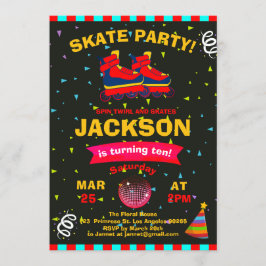 Invitación Fiesta de cumpleaños del tablero de patines