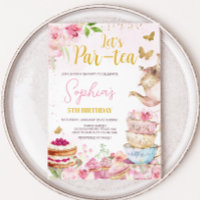 Fiesta de cumpleaños del té floral de oro rosa Par