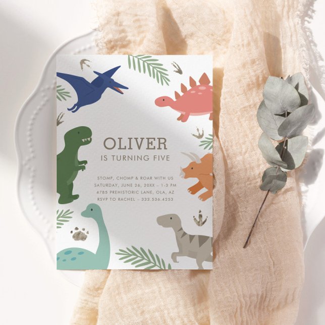 Invitación Fiesta de cumpleaños del tema de los dinosaurios (Subido por el creador)