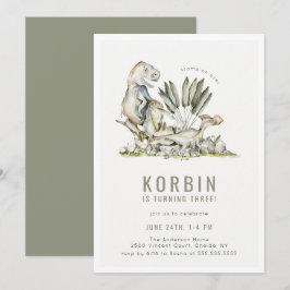 Invitación Fiesta de cumpleaños del tema de los dinosaurios p