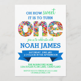 Invitación Fiesta de cumpleaños del tema del caramelo la 1ra