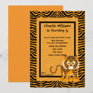 Invitación Fiesta de cumpleaños del tigre