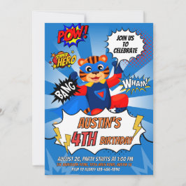 Invitación Fiesta de cumpleaños del Tigre Superhéroe