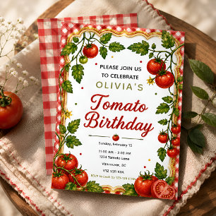 Invitación Fiesta de Cumpleaños del Tomate Adorable