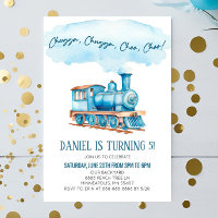 Fiesta de cumpleaños del tren Blue Chugga Choo Cho