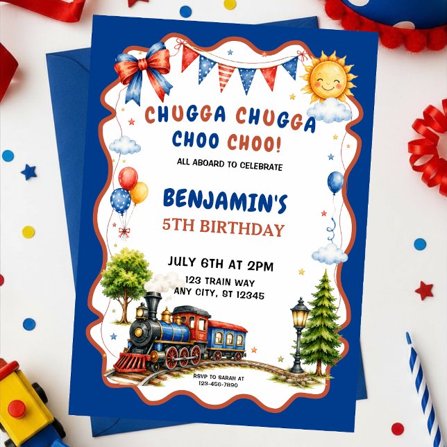 Invitación Fiesta de Cumpleaños del Tren Chugga Chugga Choo C (Subido por el creador)