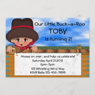 Invitación Fiesta de cumpleaños del vaquero