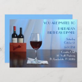 Invitación fiesta de cumpleaños del vino Rojo Sofisticado Azu