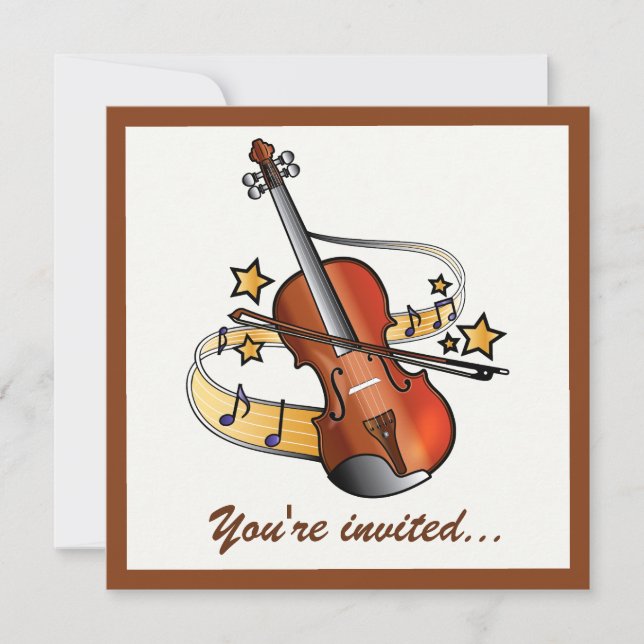 Invitación Fiesta de cumpleaños del violín (Anverso)