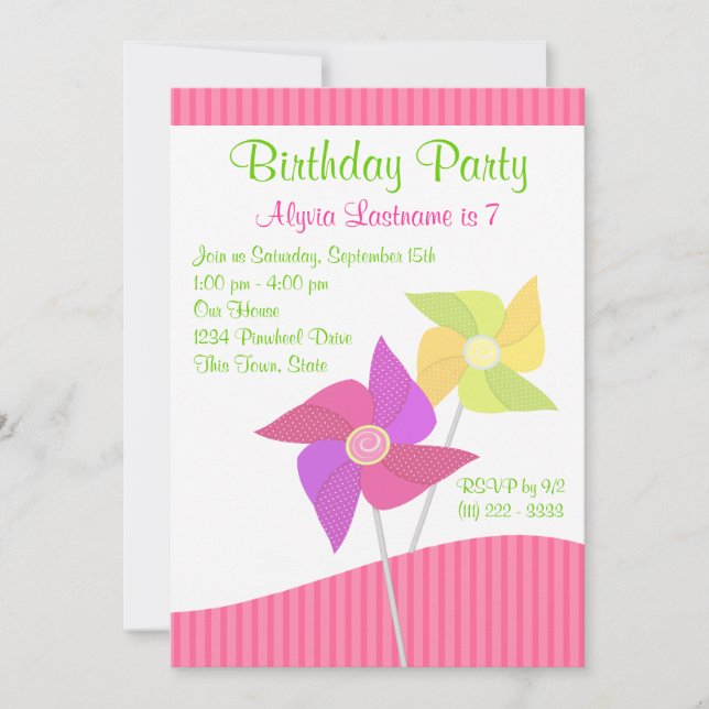 Invitación Fiesta de cumpleaños del volante (Anverso)