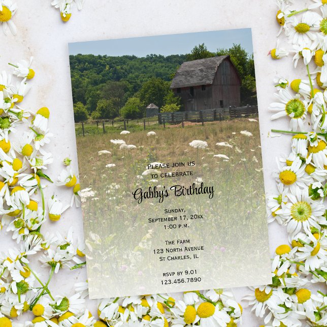 Invitación Fiesta de cumpleaños del Weathern Barn Country (Subido por el creador)