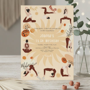 Invitación Fiesta de cumpleaños del yoga