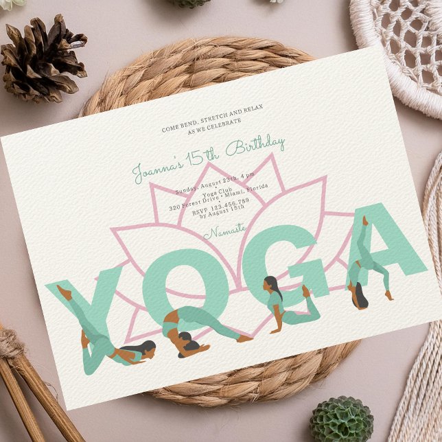 Invitación Fiesta de cumpleaños del yoga (Subido por el creador)