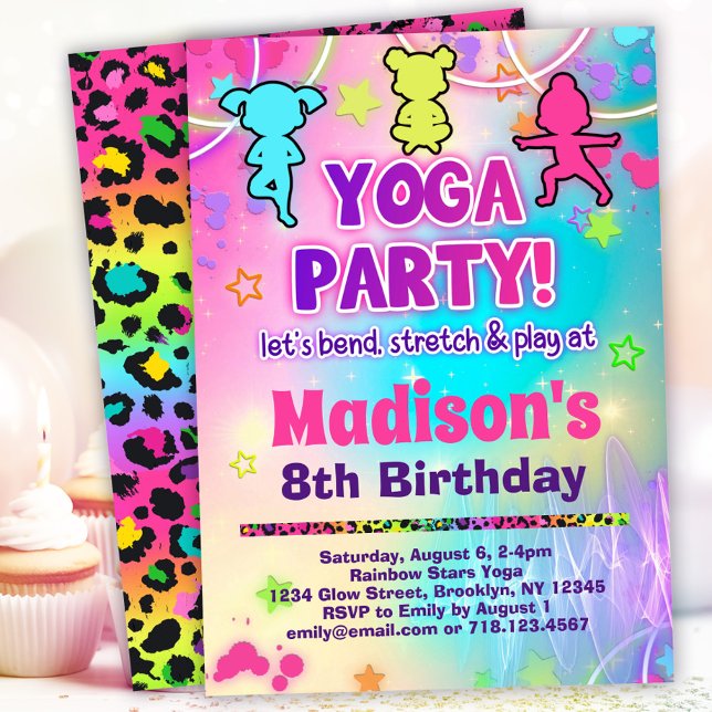 Invitación Fiesta de cumpleaños del yoga arco iris (Subido por el creador)
