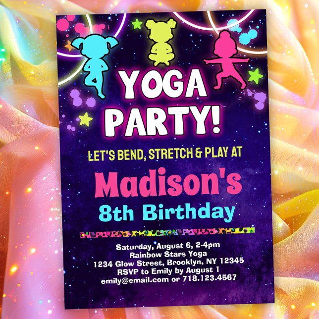 Invitación Fiesta de cumpleaños del yoga para chicas (Subido por el creador)