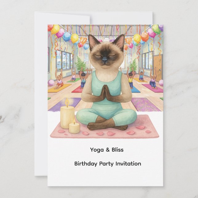 Invitación Fiesta de cumpleaños del yoga para los amantes del (Anverso)