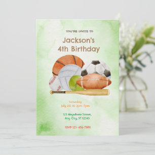 Invitación Fiesta de cumpleaños deportivos