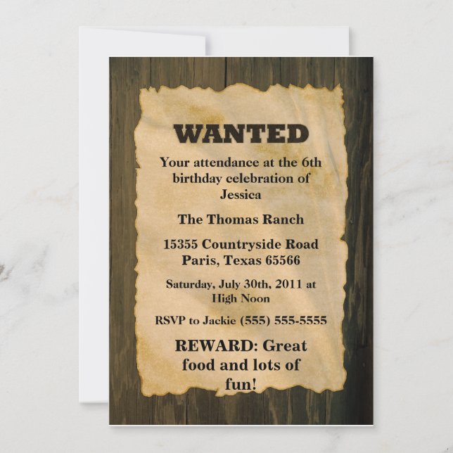 Invitación Fiesta de cumpleaños deseada (Anverso)