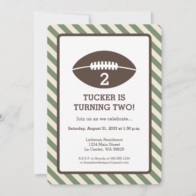 Invitación Fiesta de cumpleaños despojado de fútbol (Anverso)