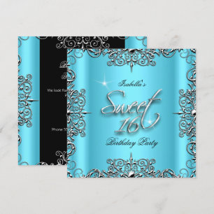 Invitación Fiesta de Cumpleaños Dieciséis 16 Dulce Elegante A