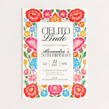 Fiesta de Cumpleaños Digital Floral Cielito Lindo