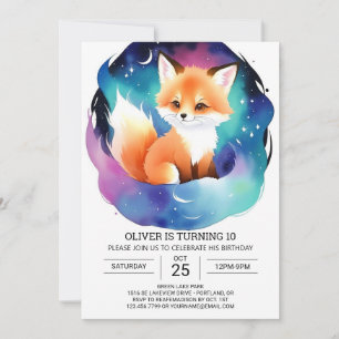 Invitación Fiesta de Cumpleaños Digital Fox Adventure