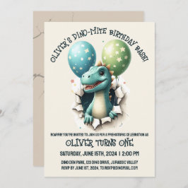 Invitación Fiesta de cumpleaños Dino-Mite