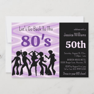 Invitación Fiesta de cumpleaños disco del tema de Funky 80