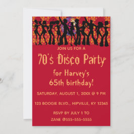 Invitación Fiesta de cumpleaños Disco Editable de los 70