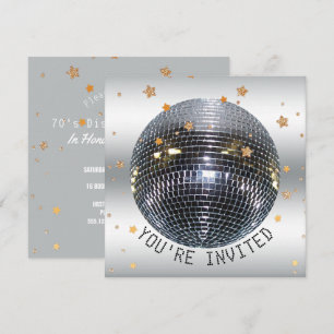 Invitación Fiesta de cumpleaños Disco   Just Dance Disco Ball