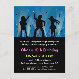 Invitación Fiesta de Cumpleaños Disco para Adolescentes Elega