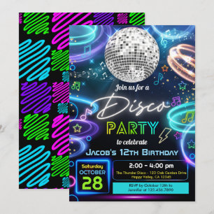 Invitación Fiesta de cumpleaños Disco para niños 