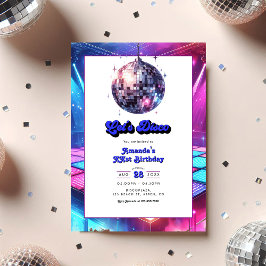 Invitación Fiesta de cumpleaños Disco Retro
